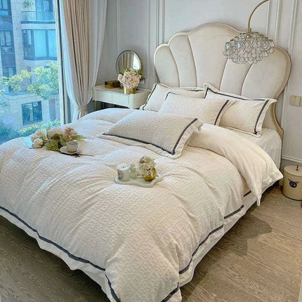 3D Plush Velvet Queen Duvet Cover Set of 4 pcs - Très Elite