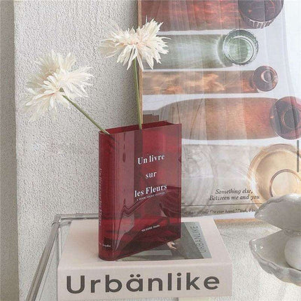 Elegantly Crafted Clear Acrylic Book Vase for Stylish Home Decor