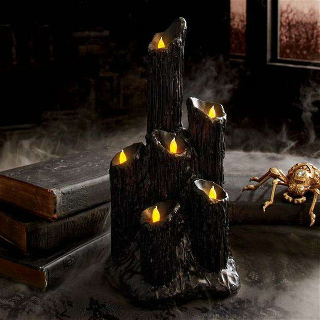 Gothic Candle Holder with Melting Effect - Spooky Decor for Halloween and Unique Gift