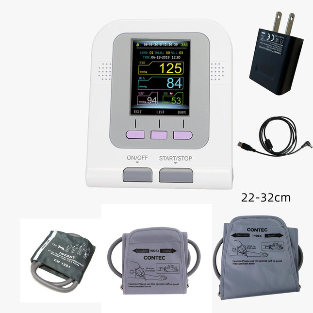 CONTEC08A Digital Arm Blood Pressure Monitor With 3 Cuffs Adapter PC Software