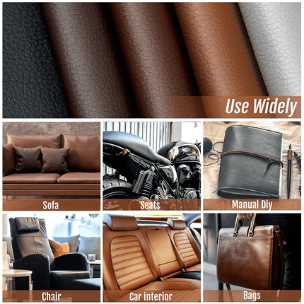 Jumbo XL Luxe Litchi Leather Repair Stickers - Stylish Solutions for Elegant Furniture Fixes