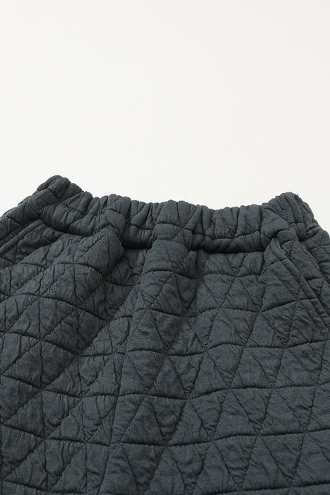 Quilted Charcoal Grey Cozy Pullover and Pants Set