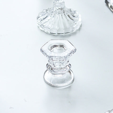European Style Retro Wedding Long Pole Glass Candle Holder