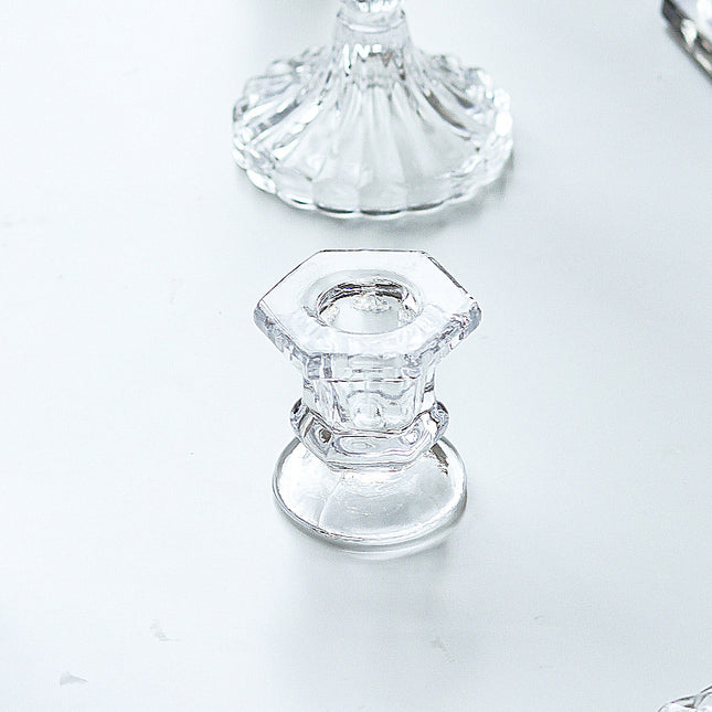 European Style Retro Wedding Long Pole Glass Candle Holder
