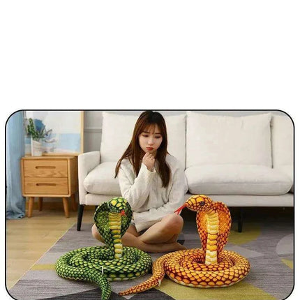 Realistic Cobra Snake Plush Toy - Versatile Educational Stuffed Animal for Home Decor and Play