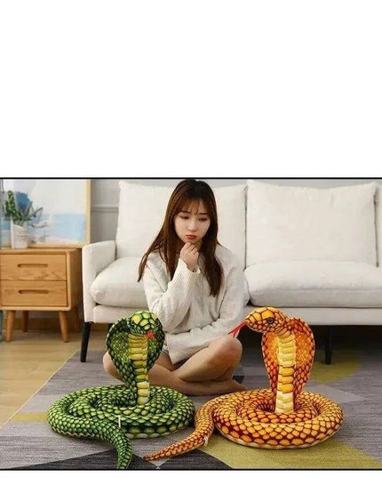 Realistic Cobra Snake Plush Toy - Versatile Educational Stuffed Animal for Home Decor and Play