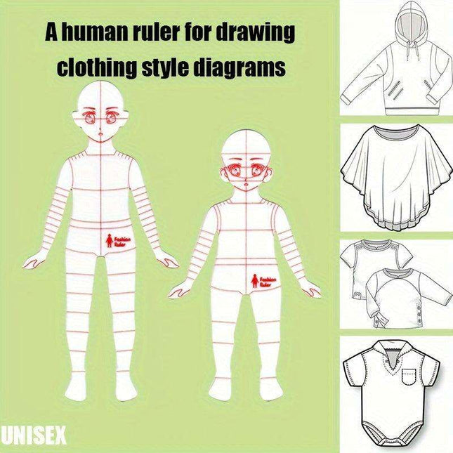 Clear Fashion Design Ruler - A Must-Have Tool for Precision Sewing Illustrations