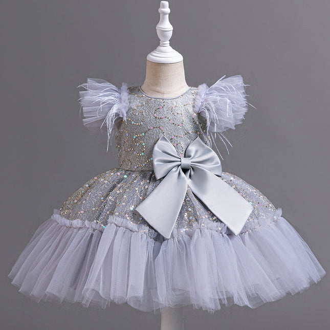 Peekaboo Studio Flower Children's Wedding Dress with Tulle Skirt, Summ