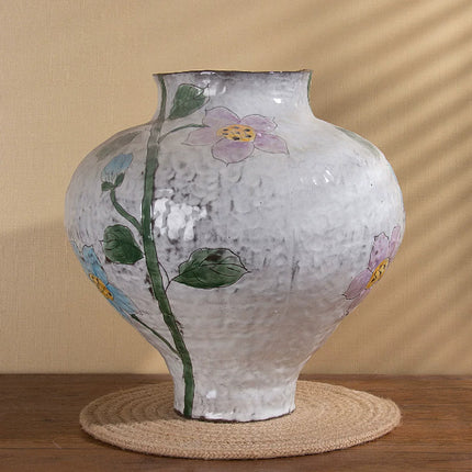 Rustic Ceramic Flower Vase For Indoor Decor 26 x 26.5 cm Desktop