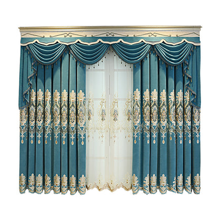 Peekaboo Studio High-End European Style Embroidered Flower Curtains
