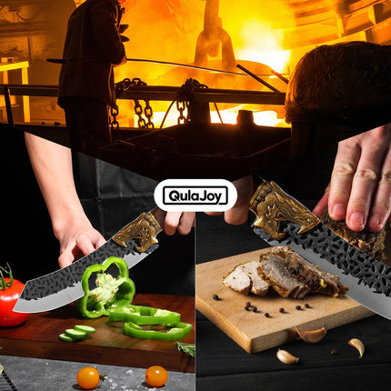 Peekaboo Studio Qulajoy Boning Knife - Hand Forged 7Cr17MOV Blade, Lea