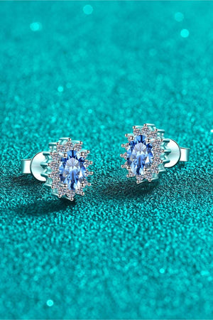 1 Carat Moissanite 925 Sterling Silver Stud Earrings-Trendsi-Sky Blue-One Size-Très Elite