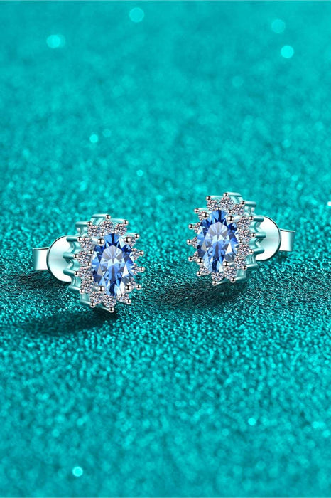 Sophisticated 1 Carat Moissanite Stud Earrings in Sterling Silver with Zircon Accents