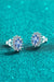 Elegant 1 Carat Moissanite Stud Earrings with Zircon Accents in Sterling Silver