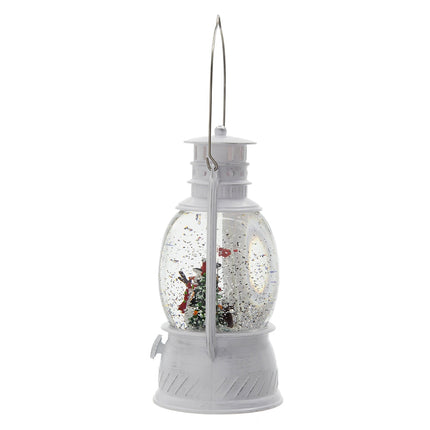 Room and Decor LED Snowman & Tree Water Lantern with Timer, White