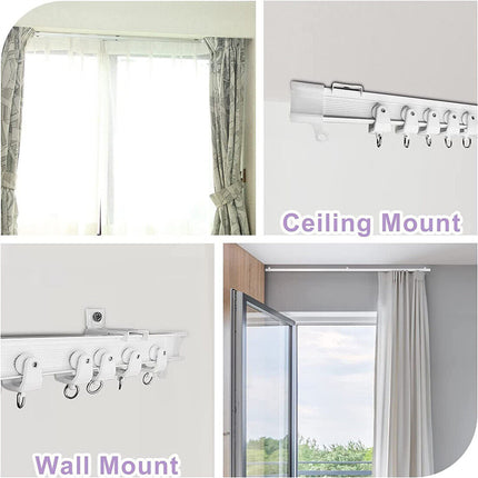 NEW 5M Bendable Flexible Curtain Track Rod Rail Ceiling Window Caravan