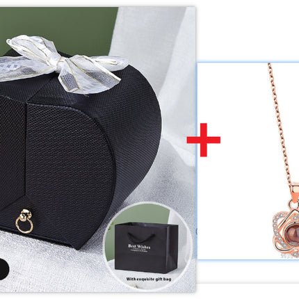 Peekaboo Studio Apple Rose Jewelry Box - Elegant Necklace & Ring Holde