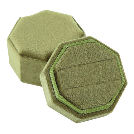 Octagon Ring Box Flannel Cloth Cloth Italian Velvet Pair Ring Jewelry