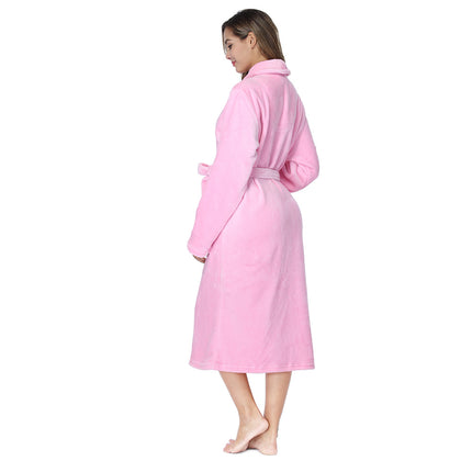 RONGTAI Womens Bathrobe Ladies Fleece Plush Warm Long Robes Fleece Nig