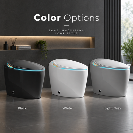 Smart Toilet with Built-In Bidet & Foot Sensor – Intelligent One-Piece, Auto Open/Close Lid