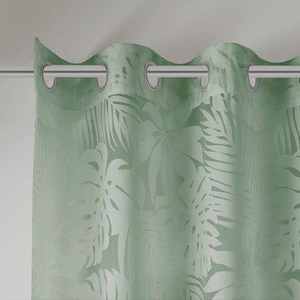 Room & Decor Palm Leaf Burnout Window Sheer, Sage Green, 50x95", Light