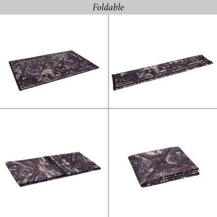 Room and Decor Black Burgundy 3X5 Washable Non-Slip Area Rug