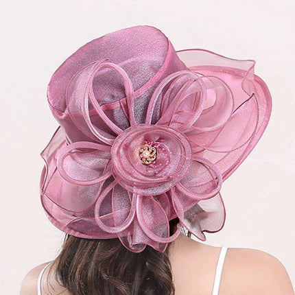 Peekaboo Studio Fashion Gauze Flower Hat with Elegant Bridal Design