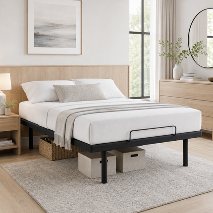 Twin XL Adjustable Electric Bed Base — Head & Foot Incline, USB Ports & LED Under-Bed Lighting Adjustable Bases twin-xl-adjustable-bed-frame-electric-base-with-head-foot-incline-usb-a-usb-c-led-light-4-leg-heights-easy-assembly Furniture > Bedroom Furniture > Beds & Bed Frames