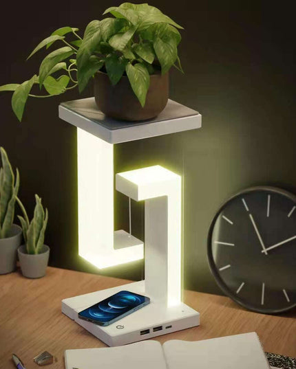 Creative Smartphone Wireless Charging Suspension Table Lamp Balance Lamp Floating For Home Bedroom