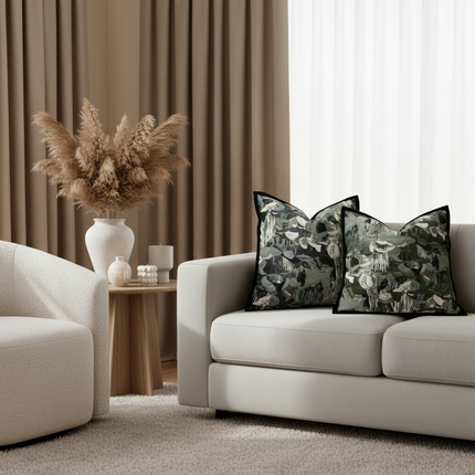 Retro Green Pillowcase That Combines Mid-century Modern Luxury With A