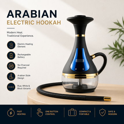Arabian Electric Hookah — Rechargeable, Fast Heating, Carbon-Free Operation Water Pipes & Bongs new-fast-shipping-arabian-electric-hookah-rechargeable-smoker-fast-heating-carbon-free Home & Kitchen > Kitchen & Dining > Smoking Accessories > Hookahs