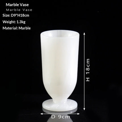 Marble Vase With Ancient Qing Jade Design In New Chinese Style Living Room Decor