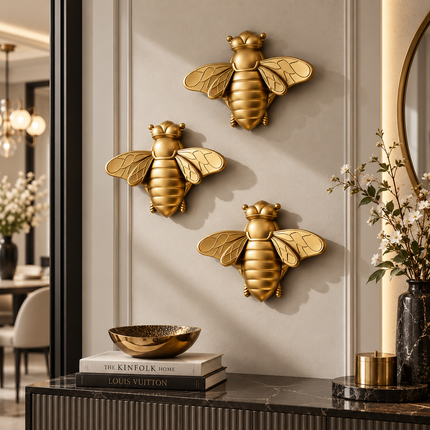 Golden Bee Insect Wall Art Set — High-End Decorative Wall Hanging Sculptures & Statues golden-bee-insect-wall-art-set-high-end-decorative-wall-hanging Home & Garden > Decor > Artwork > Wall Décor > Wall Hangings