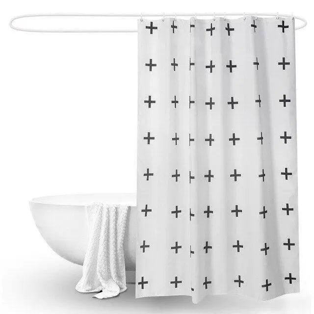 3D Printed Waterproof Shower Curtain with Vibrant Graphics