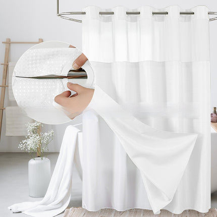 Waffle-Pattern Double-Layer Shower Curtain | 19 Colors