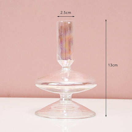 Colorful Glass Candle Holder For Living Room Table Decoration Gift