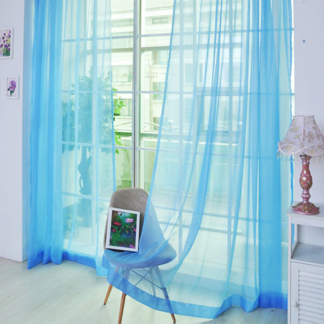 Peekaboo Studio Solid Color Transparent Glass Mesh Curtains - Ready-Ma