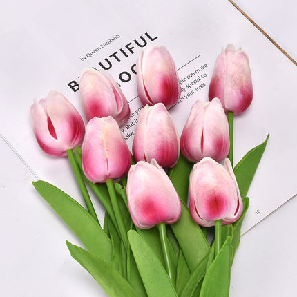 Peekaboo Studio Mini PU Tulip Artificial Flower - Realistic Design, Du