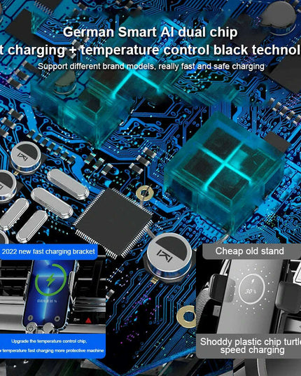 Innovative 15W Wireless Fast Charging Car Phone Mount - Mobile Device Holder for Auto Accessories