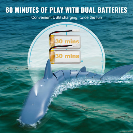 VEVOR Remote Control Shark Toy - 2.4 GHz High Speed RC Boat for Kids