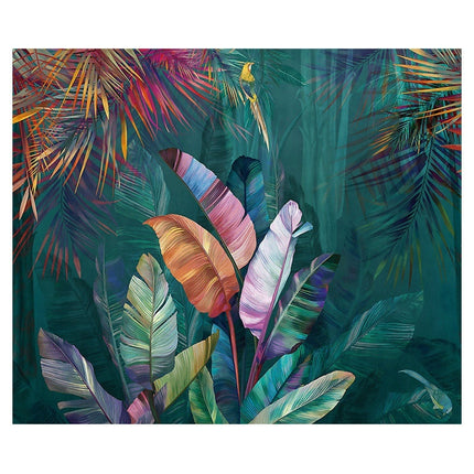 Hand-Painted Tropical Rainforest Wallpaper — Japanese Botanical Mural
