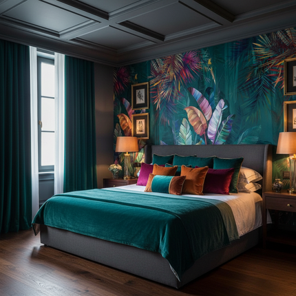 Hand-Painted Tropical Rainforest Wallpaper — Japanese Botanical Mural