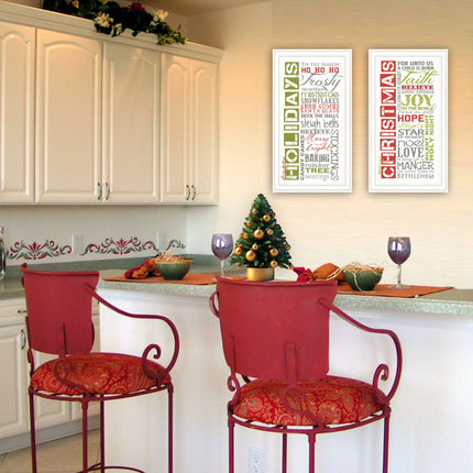 Marla Rae 2-Piece Happy Holidays Framed Wall Art Set for Home Decor