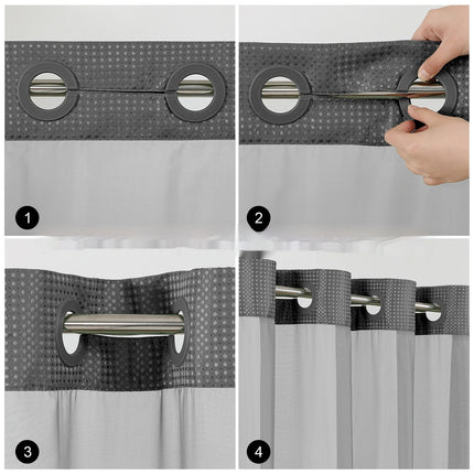 Waffle-Pattern Double-Layer Shower Curtain | 19 Colors