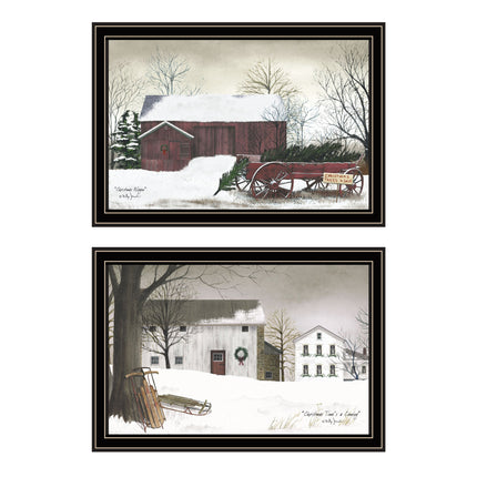 Billy Jacobs 2-Piece Christmas Family Wall Art - Black Framed Prints
