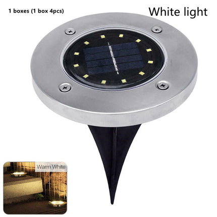 12 LED Solar Underground Light For Garden Lawn IP65 Waterproof 0.9W