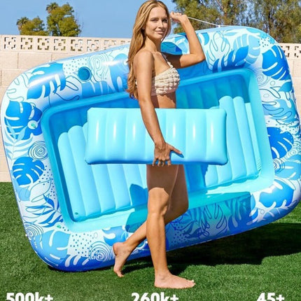 Peekaboo Studio Inflatable Floating Water Bed - Durable & Easy to Infl