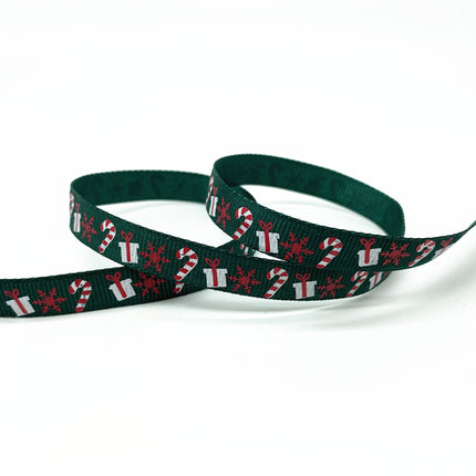 Peekaboo Studio Size 5 10mm Printed Grosgrain Christmas Ribbon - Durab