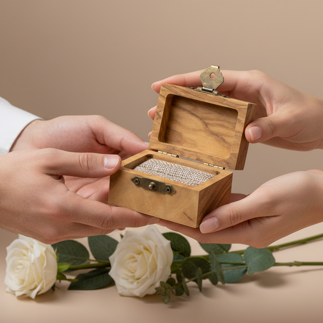 Vintage Ring Box Jewelry Box With Lining