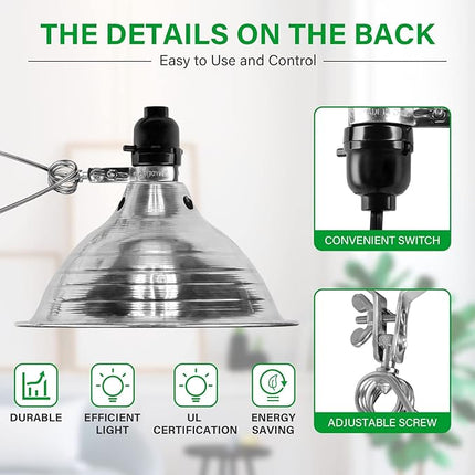 Room & Decor Clamp Lamp Light, 8.5" Adjustable Reflector, 150W, 4 Pack